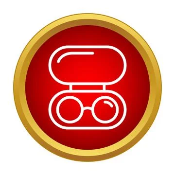 Eyeglasses case with round frames inside icon Stock Illustration