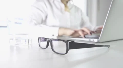 Eyeglasses close up white background Stock Footage 25053808
