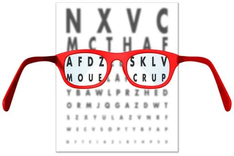 Eyeglasses Exam views 스톡 일러스트