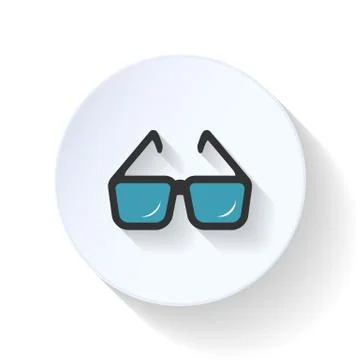 Eyeglasses flat icon Stock Illustration