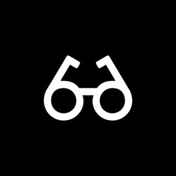 Eyeglasses icon for simple flat style ui design Stock Illustration