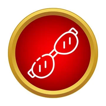 Eyeglasses line icon on a red background Stock Illustration