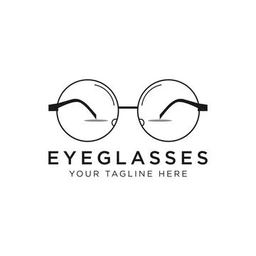Eyeglasses logo design - modern simple and clean logo eye glass Stock Illustration