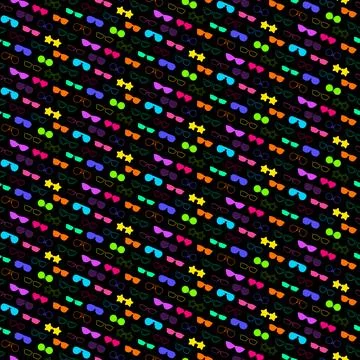 Eyeglasses Neon Seamless Pattern Stock Illustration