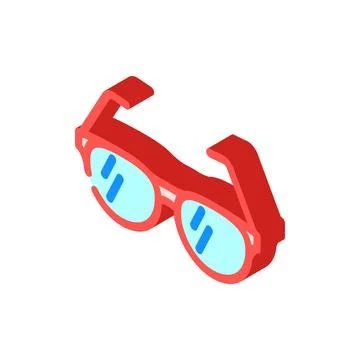 Eyeglasses optometry vision eye isometric icon vector illustration Stock Illustration