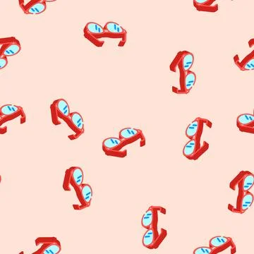 Eyeglasses optometry vision eye isometric icon seamless pattern Illustrazione stock