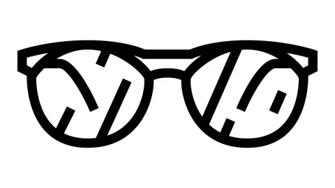 Eyeglasses optometry vision eye line icon animation 스톡 동영상 326123781