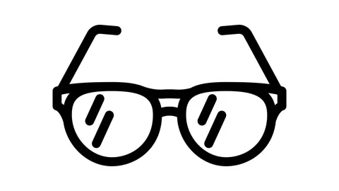 Eyeglasses optometry vision eye line icon animation Stock Footage 326748629