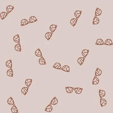 Eyeglasses optometry vision eye line seamless pattern Stock Illustration
