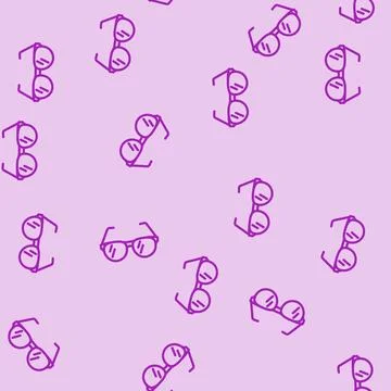 Eyeglasses optometry vision eye line vector seamless pattern イラスト素材