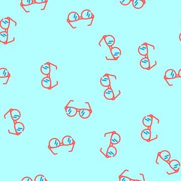 Eyeglasses optometry vision eye vector seamless pattern 库存插图