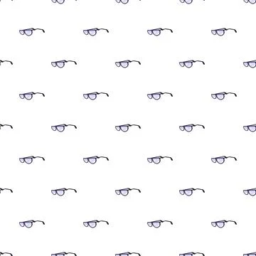 Eyeglasses pattern creating seamless optical vision background Ilustração Stock