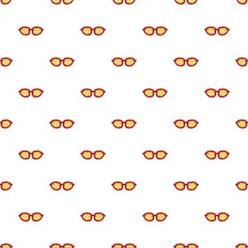 Eyeglasses pattern with red frames and yellow spiral lenses Stock-Illustration