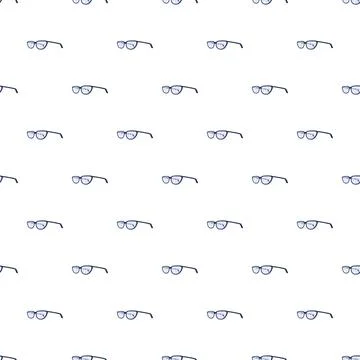 Eyeglasses seamless pattern creating an optical background Stock Illustration