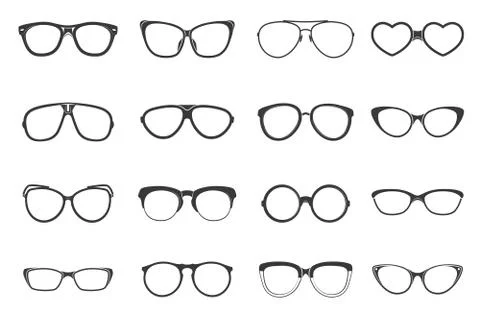 Eyeglasses Set Flat Stock Illustration