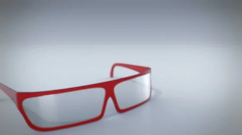 Eyeglasses on a table 3d animation Stock Footage 68062706
