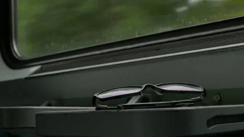 Eyeglasses in the Train Stock Footage 69273530