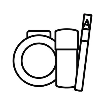 Eyelash and blush make up drawing Stock Illustration