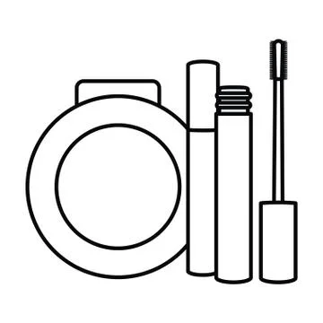 Eyelash and blush make up drawing Stock Illustration