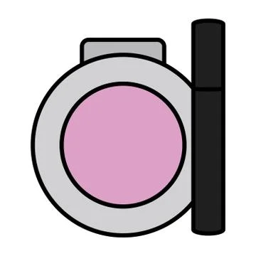 Eyelash and blush make up drawing Illustrazione stock