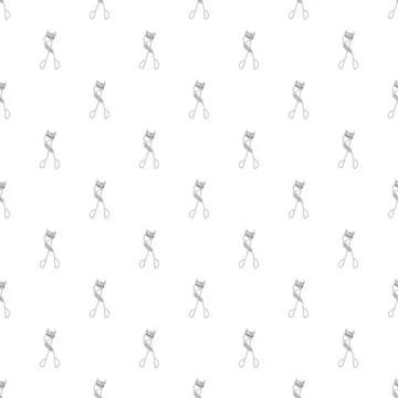 Eyelash curler beauty tool pattern for cosmetics background Stock Illustration