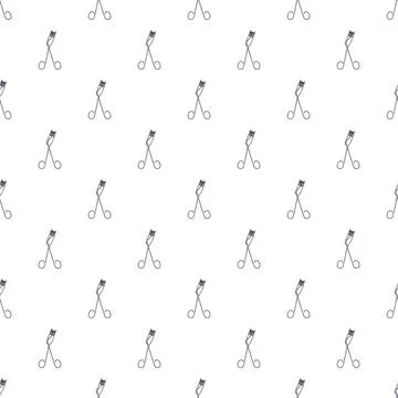 Eyelash curler repeating pattern on white background 스톡 일러스트