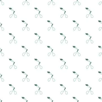 Eyelash curlers forming seamless pattern makeup beauty background Illustrazione stock