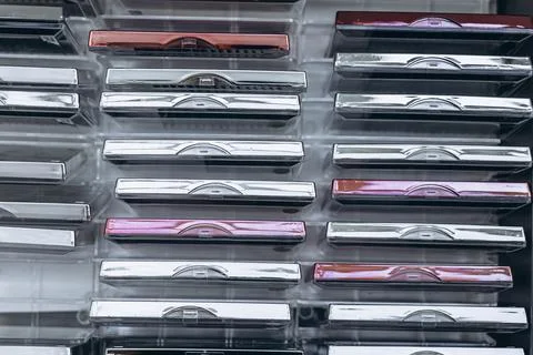 Eyelash extension packaging on a plain background. Beauty and cosmetics concept Stock Photos