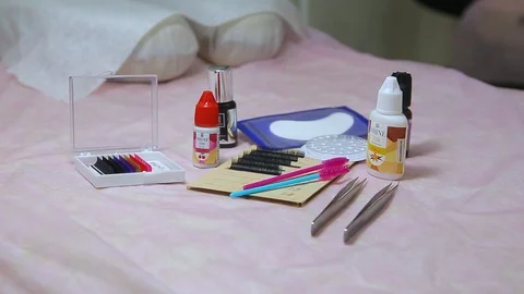 Eyelash Extension Procedure Stock Footage 97197327