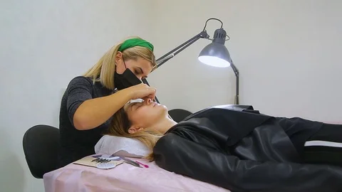 Eyelash Extension Procedure Stock Footage 97197398