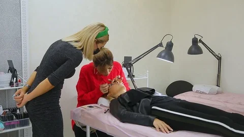 Eyelash Extension Procedure Stock Footage 97197417