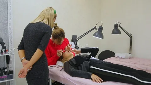 Eyelash Extension Procedure Stock Footage 97197436