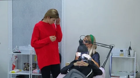 Eyelash Extension Procedure Stock Footage 97197861