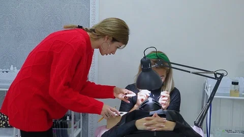 Eyelash Extension Procedure Stock Footage 97197885