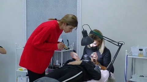 Eyelash Extension Procedure Stock Footage 97197889