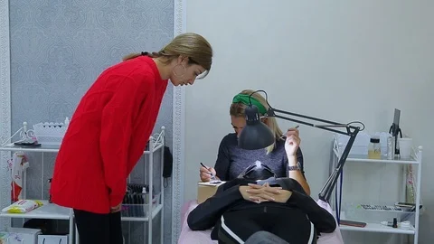 Eyelash Extension Procedure Stock Footage 97197917