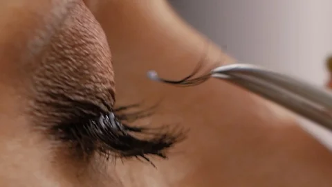 Eyelash Extension Procedure Video stock 114114121