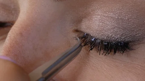 Eyelash Extension Procedure Stock Footage 127531618