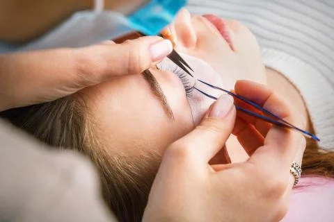 Eyelash Extension Procedure Foto stock