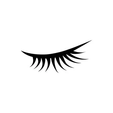 Eyelash icon logo design template isolated illustration Stock Illustration