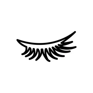 Eyelash icon logo design template isolated illustration Stock Illustration