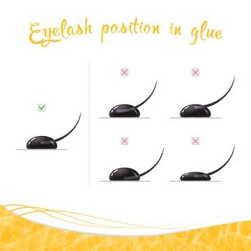 Eyelash position in glue Stock Illustration