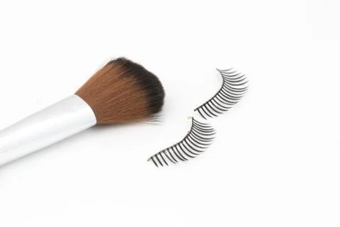 Eyelashes and brush Stock Photos
