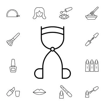 Eyelashes curler flat vector icon in beauty pack Stock Illustration