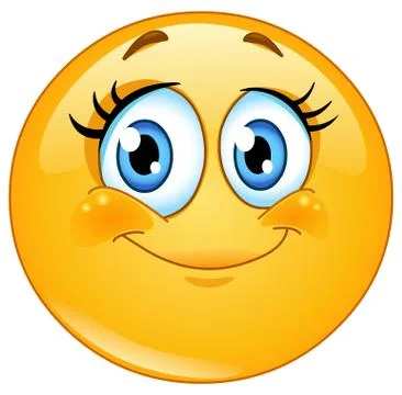 Eyelashes emoticon Stock Illustration
