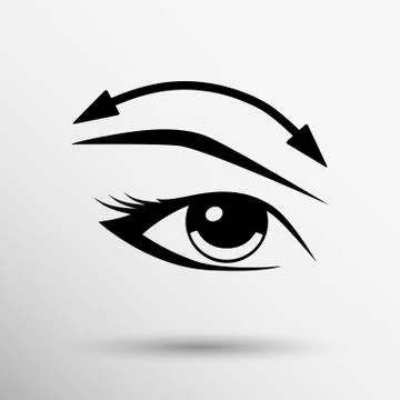 Eyelashes eyebrows eyelash eye vector icon makeup isolated Stock Illustration