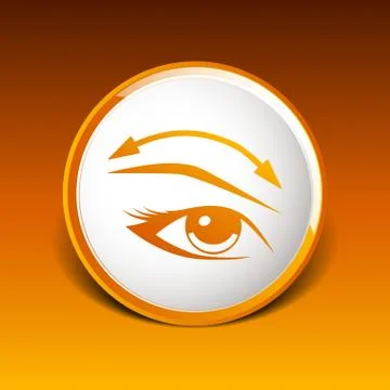 Eyelashes eyebrows vector eye icon makeup Stock Illustration