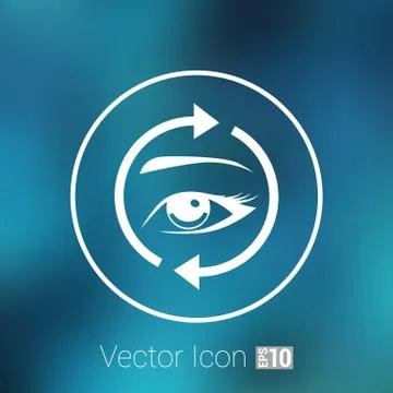 Eyelashes eyebrows vector eyelash eye  icon makeup isolated Stock Illustration