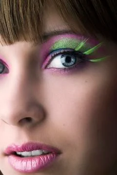 The eyelashes green Stock Photos
