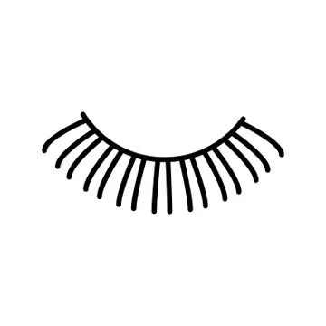Eyelashes vector line icon, sign, illustration on background, editable stroke 스톡 일러스트